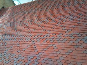 Red Blue Blend  tiles at Nocton Church